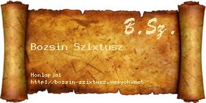 Bozsin Szixtusz névjegykártya
